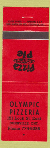 Matchbook Cover - Olympic Pizzeria Dunnville ON pizza
