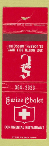 Matchbook Cover - Swiss Chalet Restaurant St Joseph MO