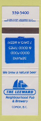 Matchbook Cover - Leeward Restaurant Comox BC CREASE