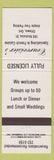Matchbook Cover - Courvoisier's French Ottawa ON