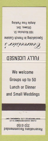 Matchbook Cover - Courvoisier's French Ottawa ON