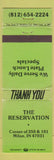 Matchbook Cover - Reservation Milan IN WEAR