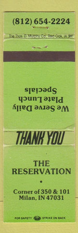 Matchbook Cover - Reservation Milan IN WEAR