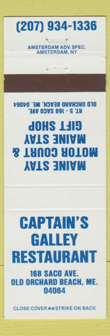 Matchbook Cover - Captain's Galley Restaurant Old Orchard Beach ME