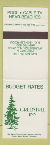 Matchbook Cover - Greentree Inn Wilmington NC