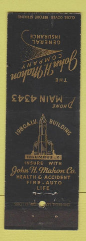 Matchbook Cover - John Mahon Insurance