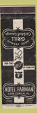 Matchbook Cover - Hotel Farman Lake Zurich IL
