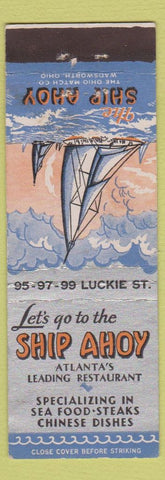Matchbook Cover - Ship Ahoy Atlanta GA seafood Chinese