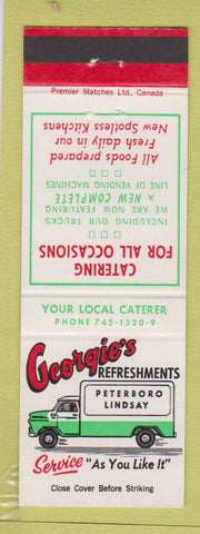 Matchbook Cover - Georgie's Catering Peterboro Lindsay ON
