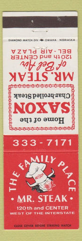 Matchbook Cover - Mr Steak Saxon Steak Bel Air