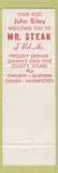 Matchbook Cover - Mr Steak Saxon Steak Bel Air