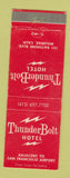 Matchbook Cover - Thunder Bolt Hotel Millbrae CA