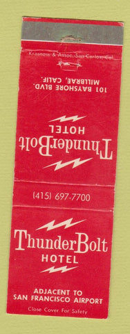 Matchbook Cover - Thunder Bolt Hotel Millbrae CA
