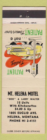 Matchbook Cover - Mount Helena Motel MT