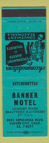 Matchbook Cover - Banner Motel Culver City CA