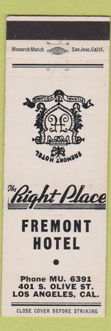 Matchbook Cover - Fremont Hotel Los Angeles CA