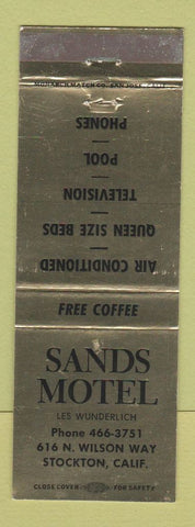 Matchbook Cover - Sands Motel Stockton CA