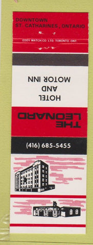 Matchbook Cover - Leonard Hotel Motor Inn St Catharines ON