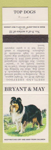 Matchbook Cover - Bryant and May Dogs Shetland Sheepdog UK England