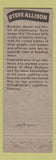 Matchbook Cover - WPEN Radio Philadelphia PA Steve Allison