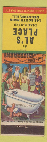 Matchbook Cover - Al's Place Decatur IL hillbilly