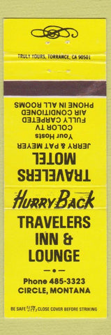 Matchbook Cover - Travelers Inn Lounge Circle MT