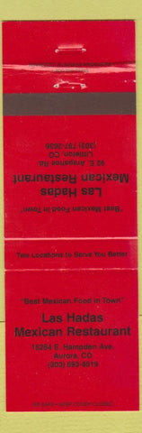 Matchbook Cover - Las Hadas Mexican Restaurant Aurora Colorado Littleton RED