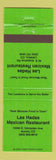 Matchbook Cover - Las Hadas Mexican Restaurant Aurora Colorado Littleton GREEN