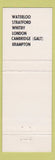 Matchbook Cover - Ali Baba Steak Waterloo Stratford Whitby London Brampton ON