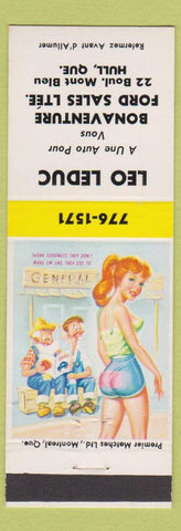 Matchbook Cover - Leo Leduc Bonaventure Ford Hull QC hillbilly