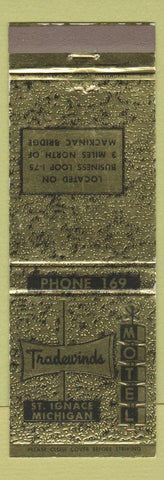 Matchbook Cover - Tradewinds Motel St Ignace MI