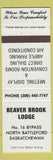 Matchbook Cover - Beaver Brook Lodge North Battleford SK