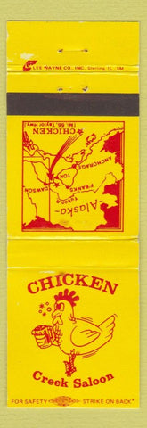 Matchbook Cover - Chicken Creek Saloon Tok AK Dawson WWEAR