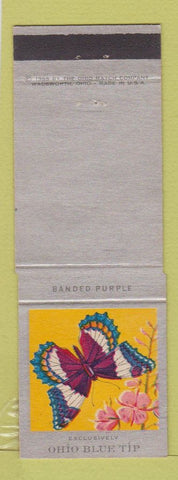 Matchbook Cover - Ohio Blue Tip Butterfly Banded Purple