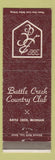 Matchbook Cover - Battle Creek Country Club MI