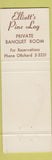 Matchbook Cover - Elliott's Pine Log Restaurant Skokie IL