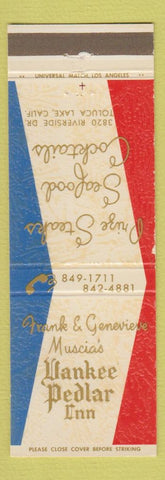 Matchbook Cover - Frank and Genevieve Muscia's Yankee Pedlar Inn Toluca Lake CA