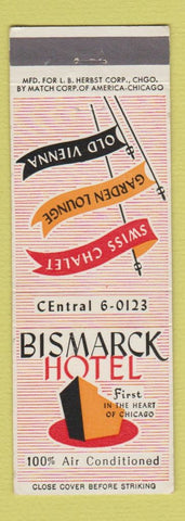 Matchbook Cover - Bismarck Hotel Chicago IL