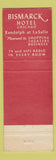 Matchbook Cover - Bismarck Hotel Chicago IL