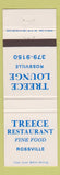 Matchbook Cover - Treece Lounge Restaurant Rossville