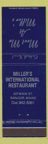 Matchbook Cover - Miller's Restaurant Bangor ME