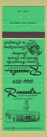 Matchbook Cover - Rousell's Restaurant La Place LA