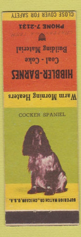 Matchbook Cover - Hibbler Barnes Coal Chattanooga TN Cocker Spaniel