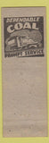 Matchbook Cover - Hibbler Barnes Coal Chattanooga TN Boxer