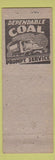 Matchbook Cover - Hibbler Barnes Coal Chattanooga TN Shephard