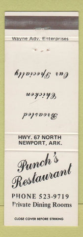 Matchbook Cover - Punch's Restaurant Newport AR