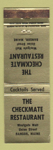 Matchbook Cover - Checkmate Restaurant Bangor ME WEAR
