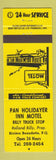 Matchbook Cover - Pan Holidayer Inn Motel Riviere Beaudette QC YELLOW