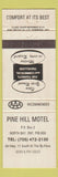 Matchbook Cover - Pine Hill Motel North Bay ON WEAR