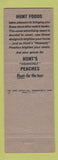 Matchbook Cover - Hunts Peaches Flowers Rose